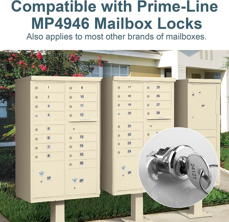 Malae MP4946 Mailbox Lock Replacement Compatible with Cutler-Federal Mailboxes Lock, 1-9/16 in.Cam Reach Mailbox Locks with Keys for Prime-Line Mail Box Lock - Image 5